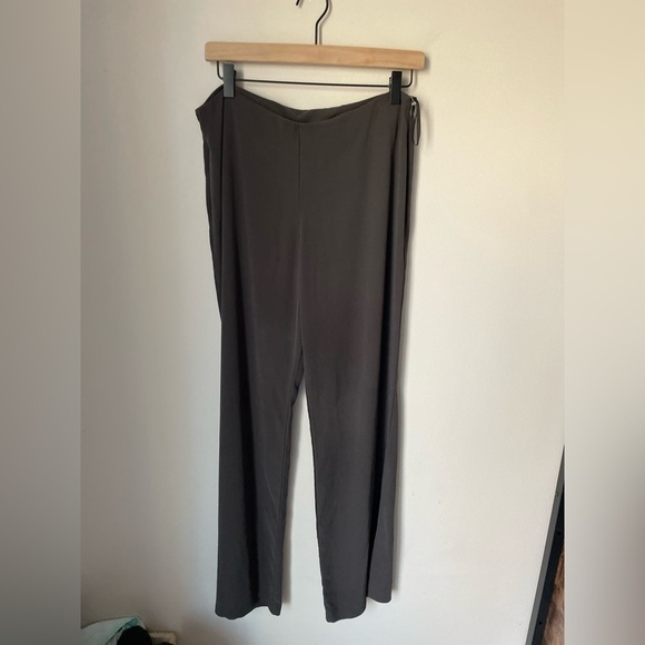 Eileen Fisher Charcoal Silk Vintage Slacks Pants Size Small - Picture 6 of 10